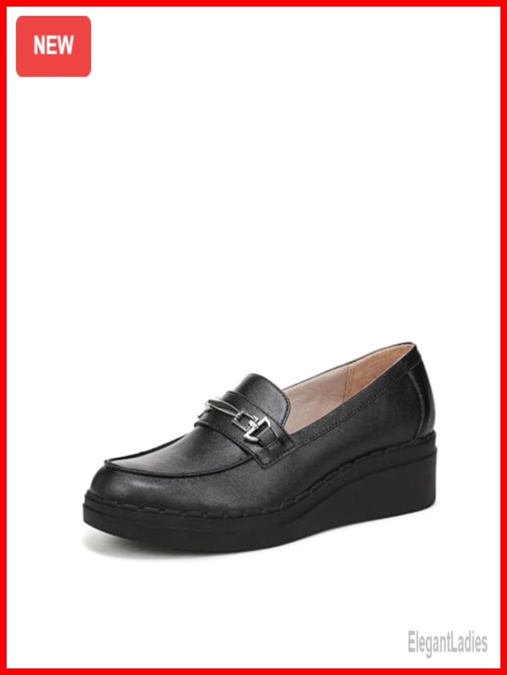 Wedge Loafers with Faux Leather Insole Cloud Cushion Slip-On Office Shoes